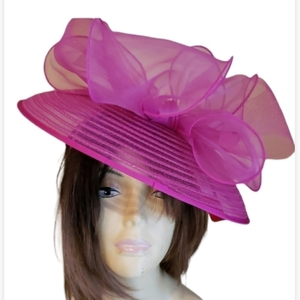 NWT MADE ENGLAND‎ GIOVANNIO PINK DERBY CHURCH TEA KENTUCKY DERBY  HAT